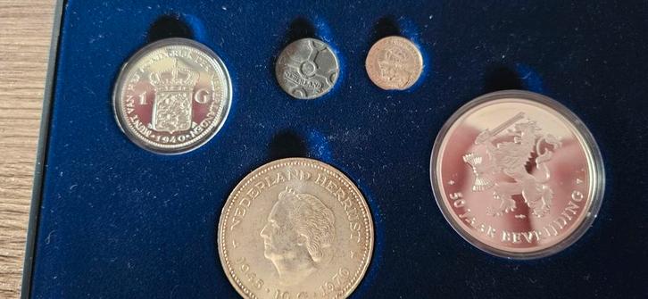 Nederland zilveren bevrijding collectie 1945-1995, Postzegels en Munten, Munten | Nederland, Setje, 10 gulden, Koningin Juliana