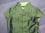 BLOUSE Chinees maat L groen nieuw elegant vlinderdecoratie, Maat 38/40 (M), Tang Dynesty Costume, Nieuw, Ophalen of Verzenden