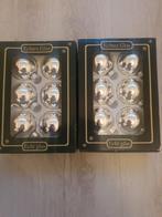 Te koop 2 doosjes zilveren glas kerstballen, Ophalen