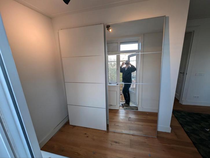Ikea set pax schuifdeuren spiegel deur compleet., Huis en Inrichting, Kasten | Kledingkasten, Zo goed als nieuw, 200 cm of meer
