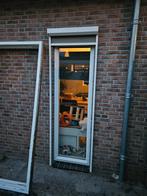 Screen handbediend - ral9010 - beige doek, Ophalen, Gebruikt, Knikarmscherm