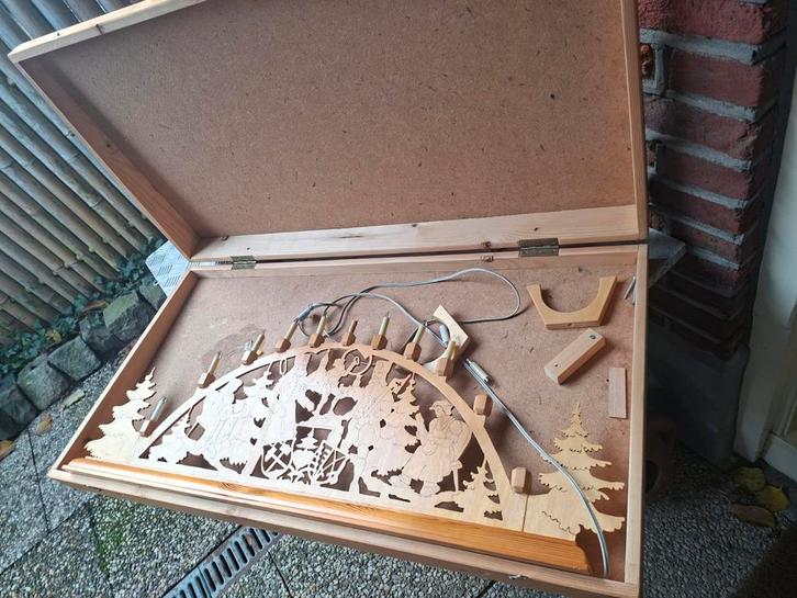 KERSTBOOG HOUT XXXL  ERZGEBIRGE  BERGMANNEN., Diversen, Kerst, Gebruikt, Ophalen