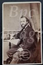 cdv man papieren bureau Willem van Dijk Utrecht 1860's, Verzenden, Voor 1940, Gebruikt, Foto
