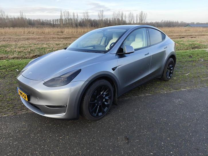 Tesla Model Y LR AWD 2023 |Trekhaak | 38.500 km, Quicksilver, Auto's, Tesla, Particulier, Model Y, 4x4, ABS, Achteruitrijcamera