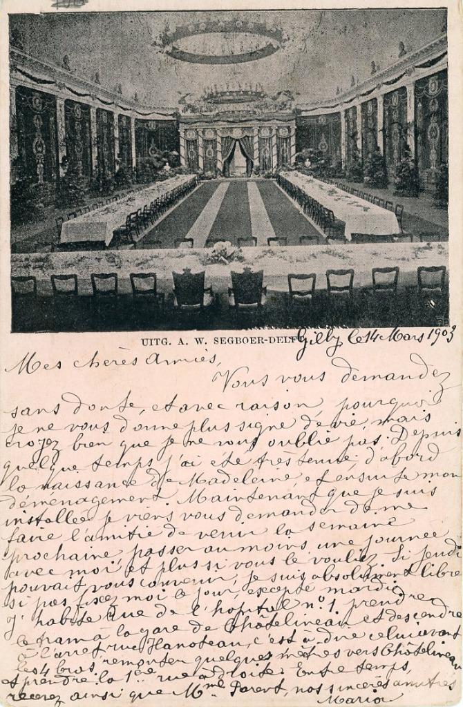 ROTTERDAM - Groote Zaal Sociëteit De Harmonie 1903 (VK103), Verzamelen, Ansichtkaarten | Nederland, Gelopen, Zuid-Holland, Voor 1920