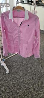 Nieuwe blouse mt L 42 stretch roze fijn streepje u.s.polo as, Nieuw, Maat 42/44 (L), Ophalen of Verzenden, Roze
