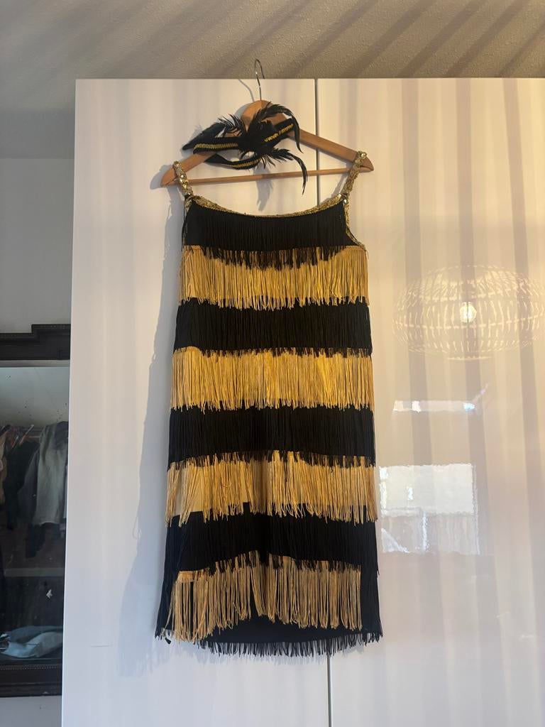 Flapper Jurk Carnaval, Kleding | Dames, Maat 38/40 (M), Carnaval, Ophalen of Verzenden, Zo goed als nieuw