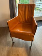 6 lederen eetkamer stoelen, Huis en Inrichting, Ophalen, Gebruikt, Overige kleuren, Metaal