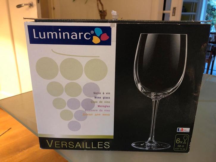 Luminarc Versailles Wijnglazen - Ongebruikt 6 st, Huis en Inrichting, Keuken | Servies, Nieuw, Glas of Glazen, Overige stijlen