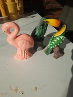 3 decoratieve beeldjes. Toekans en flamingo, Ophalen, Zo goed als nieuw