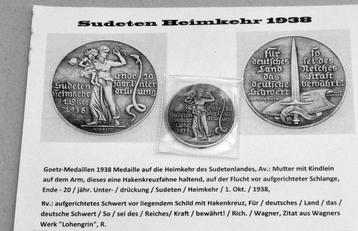 Munt Sudetenland 1935 'Heimkehr' + foto's & postkaart beschikbaar voor biedingen