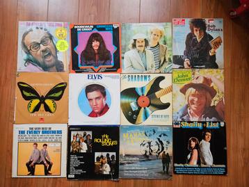 12 vinyl LP's oa Rolling stones, elvis, the shadows etc. beschikbaar voor biedingen