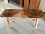 Nieuw bankje met geiten leer., Ophalen, Nieuw, Leer, 75 tot 100 cm