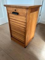 Vintage oud Eiken houten roldeur kastje, Ophalen, 50 tot 100 cm, Zo goed als nieuw, Minder dan 100 cm