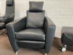 FSM sesam Design fauteuil  zwart leder, 75 tot 100 cm, Design, Leer, Ophalen of Verzenden