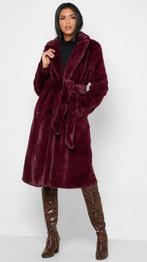 Winter! Heerlijk warme luxe bontjas bordorood lang maat L, Maat 38/40 (M), Overige kleuren, Verzenden, Missguided