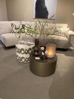 Ronde salontafel- brons metaal, Huis en Inrichting, Tafels | Salontafels, 50 tot 100 cm, Rond, Nieuw, Metaal