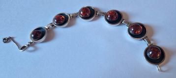 Koopje! Zilveren desiign armband met barnsteen,incl verzende beschikbaar voor biedingen