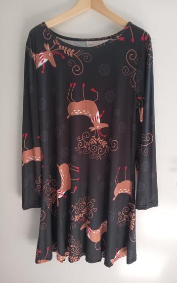 Tricot jurk met herten, maat XL, nieuw beschikbaar voor biedingen