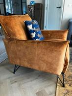 2x Goossens Lygo Fauteuil - Mosterdgeel, Ophalen, Zo goed als nieuw, Stof, 75 tot 100 cm