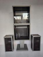 Set #1 AKAI Cube + Speakers in Grey vintage, Gebruikt, Ophalen