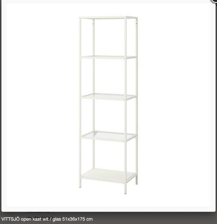 IKEA Stellingkast Vittsjö | Wit 51x175 cm, Huis en Inrichting, Kasten | Stellingkasten, Zo goed als nieuw, Ophalen