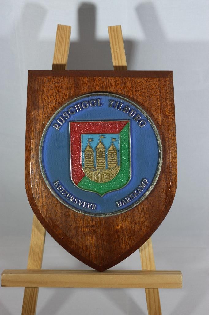 Wapenschild Rijschool Tilburg Keizersveer Harskamp, Verzamelen, Ophalen of Verzenden, Landmacht, Nederland, Embleem of Badge