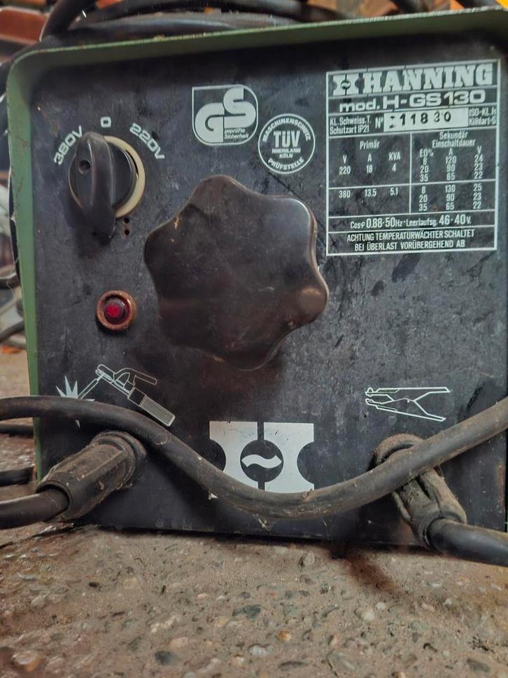 Hanning H-GS130 Lasapparaat + Elektroden, Doe-het-zelf en Verbouw, Gereedschap | Lasapparaten, Gebruikt, Elektroden, Minder dan 150 ampère