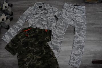 als nieuw Cool Cat spijker broek, jasje, overhemd 158-164 beschikbaar voor biedingen