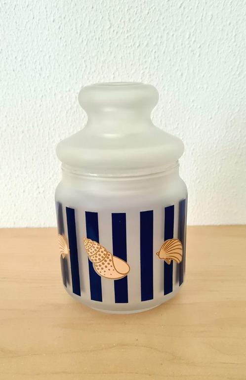 Leuke glazen pot met deksel, 14½ cm hoog en ø8½ cm, Huis en Inrichting, Woonaccessoires | Overige, Gebruikt, Ophalen of Verzenden