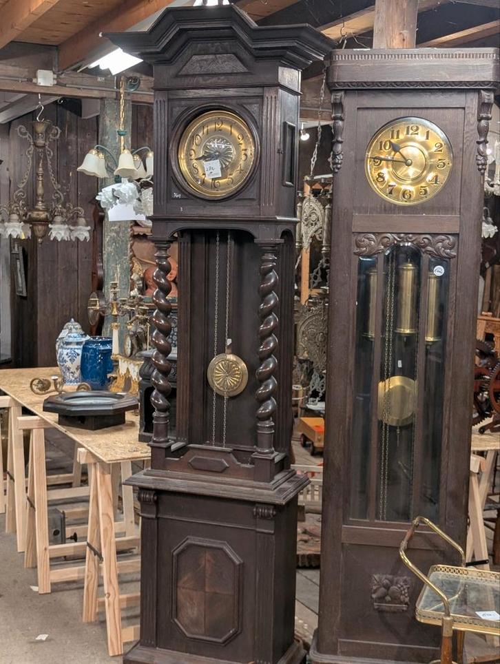 Antieke staande klok vrij slinger €285. 230 cm hoog, Antiek en Kunst, Antiek | Klokken, Ophalen