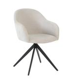Luxe eetkamerstoelen licht taupe geweven gemêleerde stof