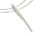 Sale Staaf hanger 34 diamanten 18k goud design spang ketting, Voordeelsieraden, Ophalen of Verzenden, Zo goed als nieuw, Met edelsteen
