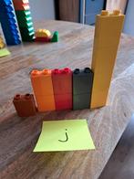 Duplo 11 staande blokken 1x2 set J, Ophalen of Verzenden, Gebruikt, Losse stenen, Duplo
