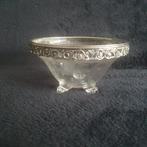 Glazen schaaltje met zilveren rand - 835 gemerkt, Ophalen of Verzenden, Zilver