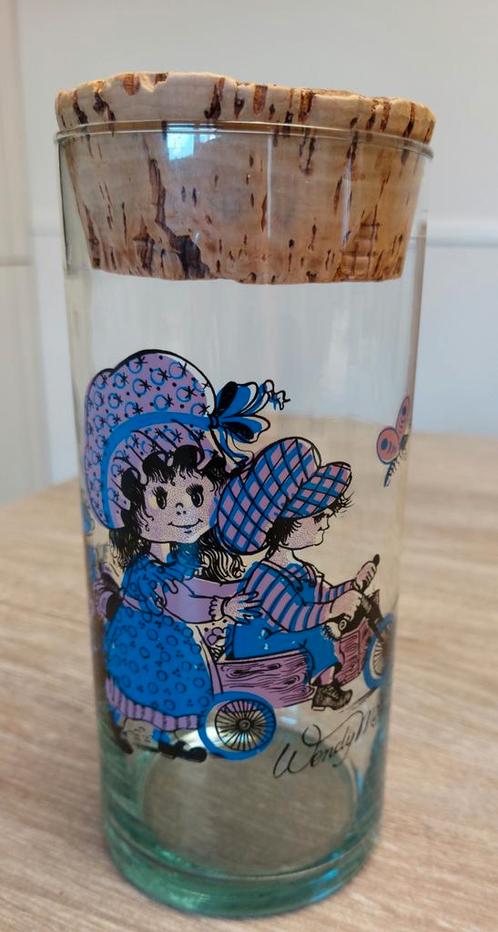 Wendy Mill glazen pot met kurken stop ( 20 cm hoog), Antiek en Kunst, Curiosa en Brocante, Ophalen of Verzenden