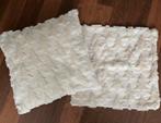 Set kerstboom kussenhoezen ecru fluffy Nieuw kerstdecoratie, Ophalen of Verzenden, Nieuw, Beige, Vierkant