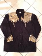 Cowboy blouse - zwart met goud - maat XXL, Kleding | Heren, Carnaval, Ophalen of Verzenden, Zo goed als nieuw, Kleding