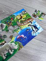 Puzzel dierentuin olifant neushoorn zebra flamingo, Ophalen of Verzenden