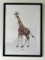Grote poster met lijst giraffe giraf kinderkamer 73x53 cm, Met lijst, Dier of Natuur, Ophalen of Verzenden, Zo goed als nieuw