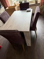 Eetkamertafel met stoelen, Huis en Inrichting, Ophalen, 100 tot 150 cm, 50 tot 100 cm, Zo goed als nieuw