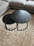 Goossens salontafel marmer / metaal 60 x 60 cm, Huis en Inrichting, Tafels | Salontafels, Ophalen, 50 tot 100 cm, Rond, 50 tot 100 cm