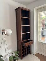 Mooie zware houten boekenkast met wijnrek, Huis en Inrichting, Kasten | Boekenkasten, Ophalen, Gebruikt, 25 tot 50 cm, 50 tot 100 cm