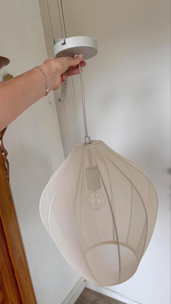 Hanglamp Beau van netstof Weswing, Huis en Inrichting, Lampen | Hanglampen, Zo goed als nieuw, Minder dan 50 cm, Metaal, Ophalen