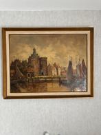 Drommedaris Enkhuizen Hoorn boten  N Knip olieverf op doek, Ophalen