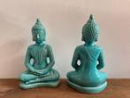 2x Turquoise Boeddha Beelden - 30cm, Ophalen of Verzenden, Zo goed als nieuw