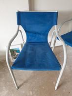 Bontempi Casa made in Italy 4 stoelen, goede gebruikte staat, Huis en Inrichting, Ophalen, Gebruikt, Blauw, Metaal