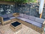 Wicker Terras lounngeset, Ophalen, 6 zitplaatsen, Bank, Zo goed als nieuw
