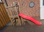 Houten speelhuisje met glijbaan, Ophalen, Zo goed als nieuw, Glijbaan