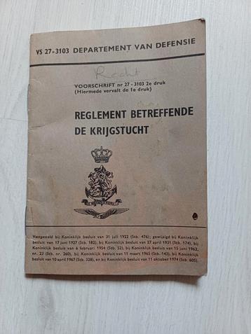 Reglement Krijgstucht - Defensie Voorschrift 1974 beschikbaar voor biedingen